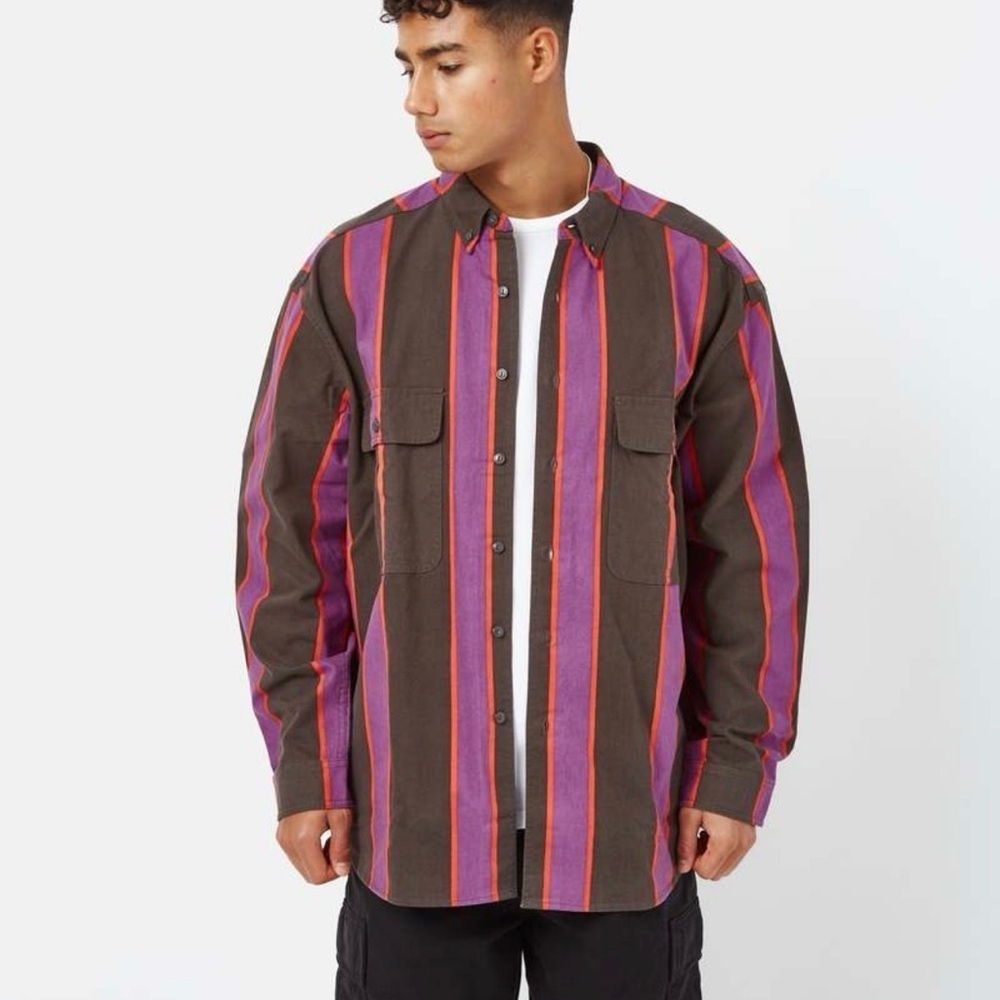 Levi’s men’s skateboarding Striped Button-Up long sleeve woven Shirt size medium